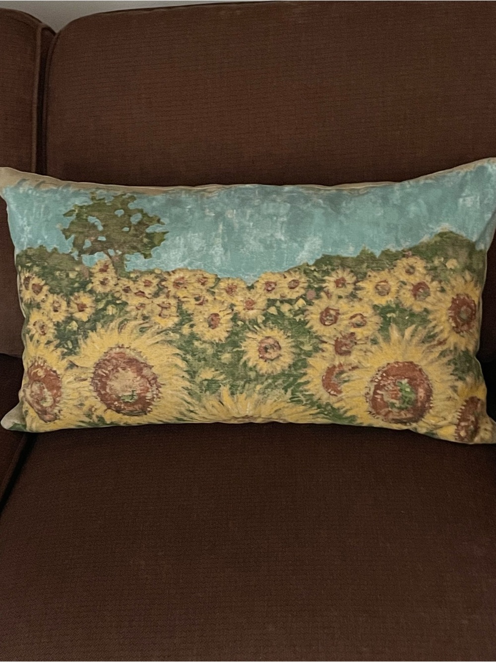 Pottery Barn Painted Sunflower Lumbar Pillow Cover 16" x 26" Fall Floral  🌻 - Picture 9 of 10